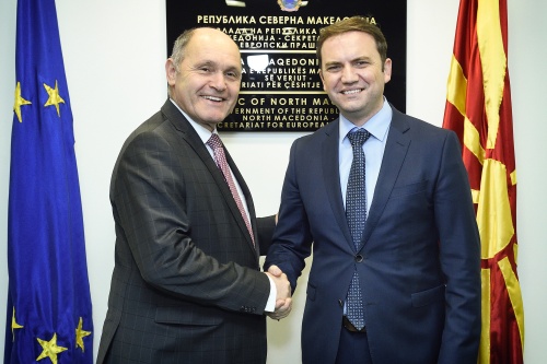 Von links: Nationalratspräsident Wolfgang Sobotka (V), Vizepremierminister für EU-Angelegenheiten der Republik Nordmazedonien Bujar Osmani