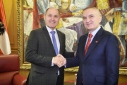 Treffen mit Staatspräsident Ilir Meta. Von links: Nationalratspräsident Wolfgang Sobotka (V), Albanischer Staatspräsident Ilir Meta