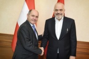 Treffen mit Premierminister Edi Rama. Von links: Nationalratspräsident Wolfgang Sobotka (V), Albanischer Premierminister Edi Rama