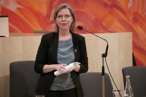 Rede von Verkehrsministerin Leonore Gewessler (G)