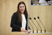 Nationalratsabgeordnete Karin Doppelbauer (N) am Rednerpult