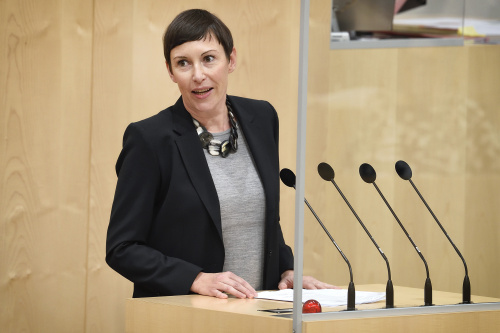 Nationalratsabgeordnete Henrike Brandstötter (N) am Rednerpult