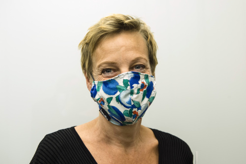 Nationalratsabgeordnete Sibylle Hamann (G) mit Schutzmaske