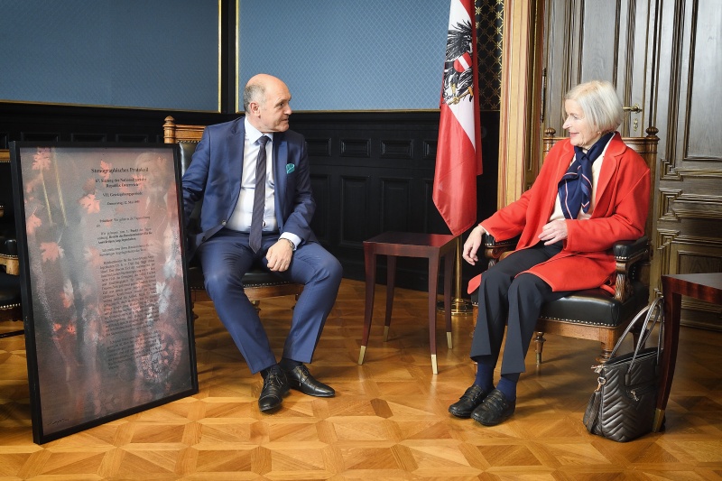 Von links: Nationalratspräsident Wolfgang Sobotka (V), Anneliese Figl