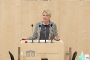 Am Rednerpult: Nationalratsabgeordnete Irene Neumann-Hartberger (V)