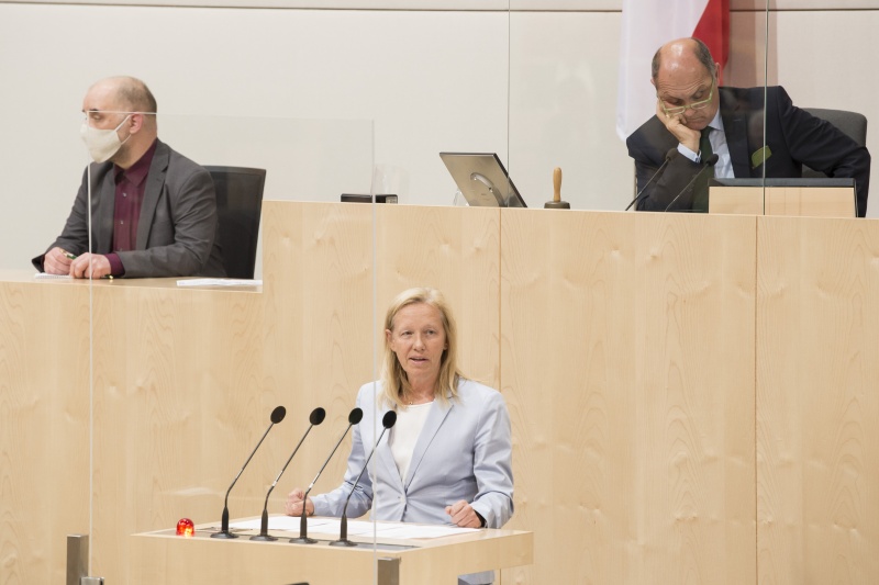 Am Rednerpult: Nationalratsabgeordnete Verena Nussbaum (S)