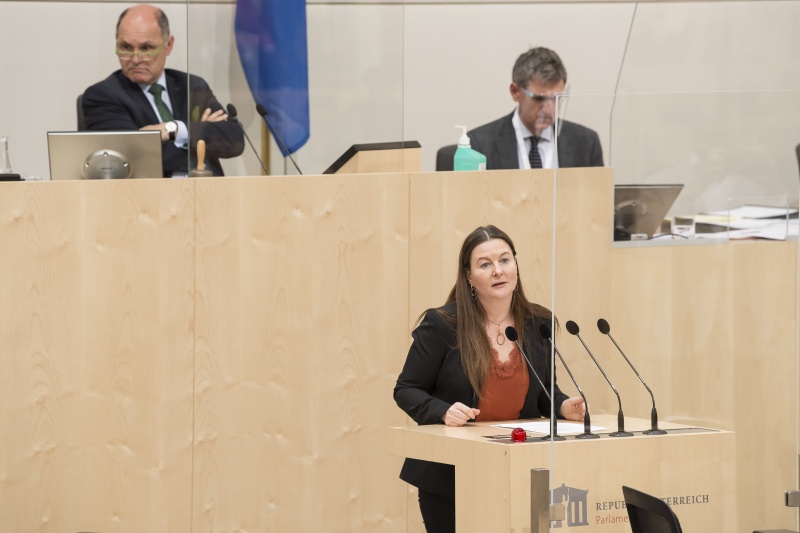 Am Rednerpult: Nationalratsabgeordnete Karin Doppelbauer (N)