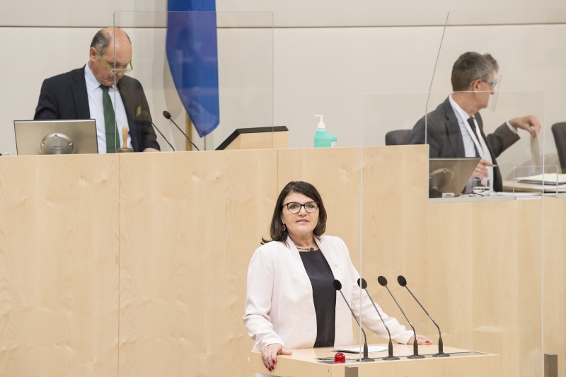 Am Rednerpult: Nationalratsabgeordnete Alexandra Tanda (V)