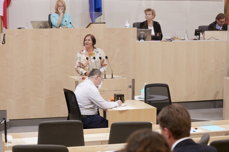 Am Rednerpult Nationalratsabgeordnete Petra Bayr (S)