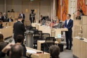 Fragestunde im Nationalrat. Am Rednerpult: Bundeskanzler Sebastian Kurz (V) bei der Beantwortung der Fragen
