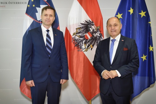 Von links: Präsident der slowenischen Nationalversammlung Igor Zorčič,  Nationalratspräsident Wolfgang Sobotka (V)