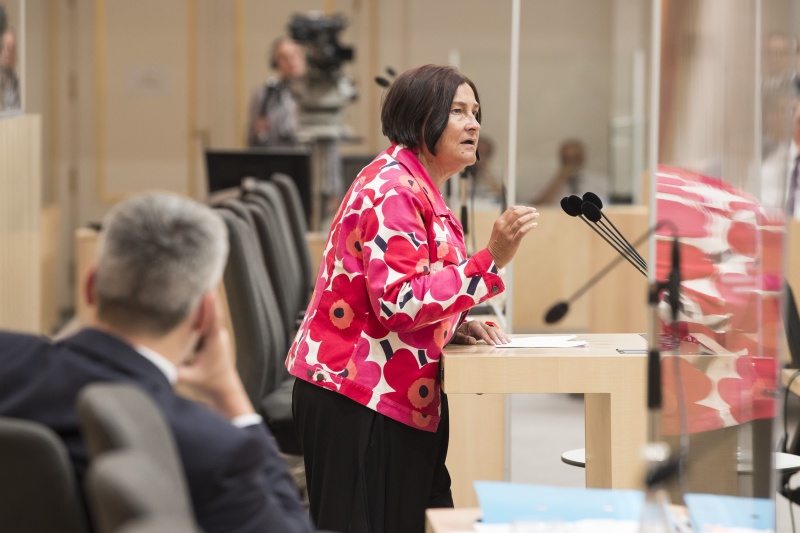 Am Rednerpult: Nationalratsabgeordnete Petra Bayr (S)