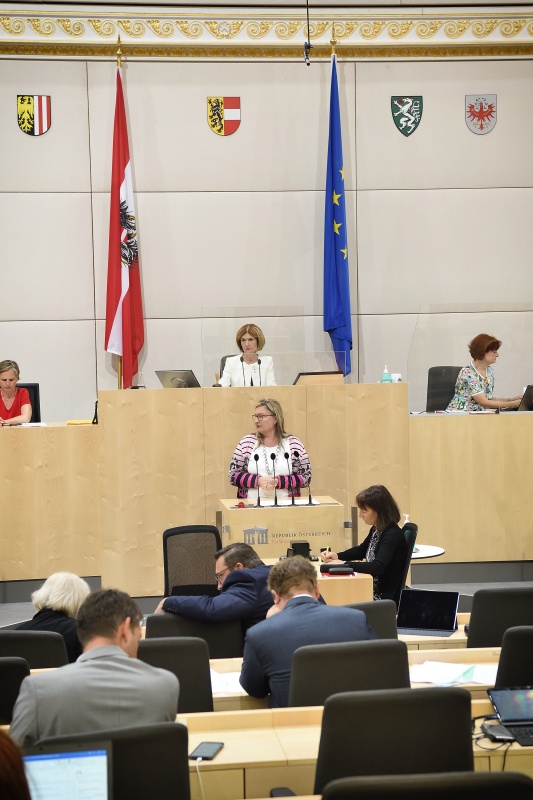 Am Rednerpult Bundesrätin Claudia Hauschildt-Buschberger (G)