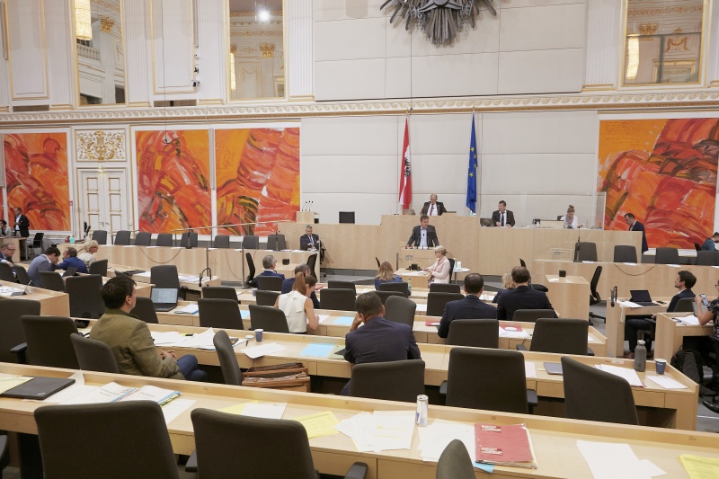 Am Rednerpult Nationalratsabgeordneter Georg Bürstmayr (G)