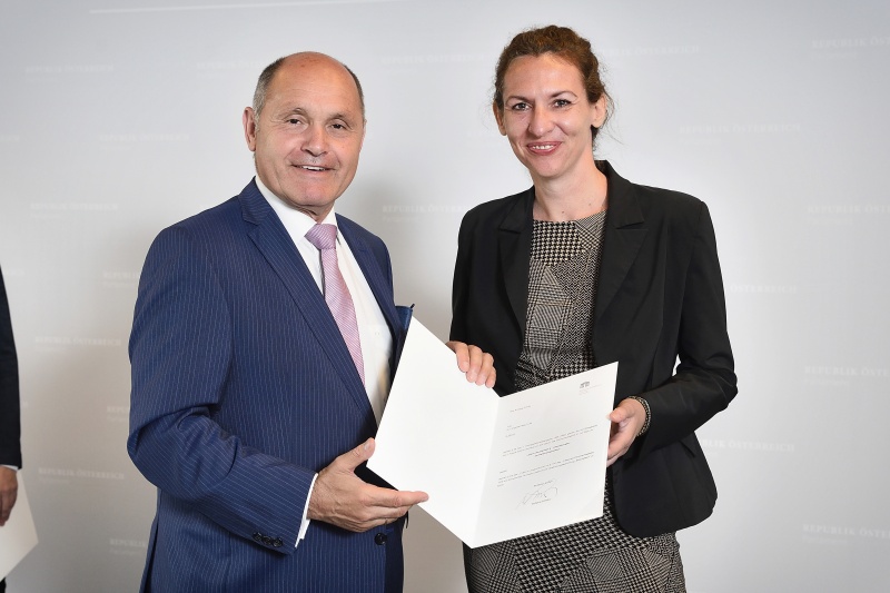 Von links: Nationalratspräsident Wolfgang Sobotka (V), Angelika Hable